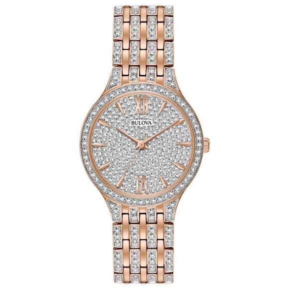 Bulova Phantom Women Quartz Rose Gold Stainless Steel Crystal Watch - Picture 2 of 6